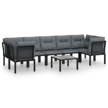 -Delige Loungeset Poly Rattan Zwart En Grijs 8