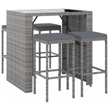 5-Delige Tuinbarset Met Kussens Poly Rattan 4