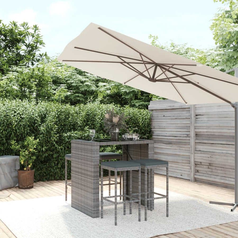 5-Delige Tuinbarset Met Kussens Poly Rattan 4