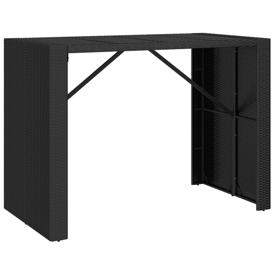 -Delige Tuinbarset Met Kussens Poly Rattan 7 Zwart