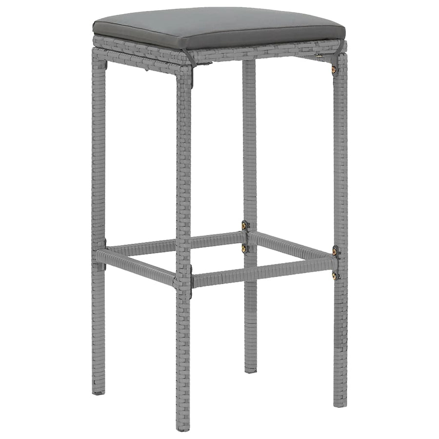-Delige Tuinbarset Met Kussens Poly Rattan 9 Grijs