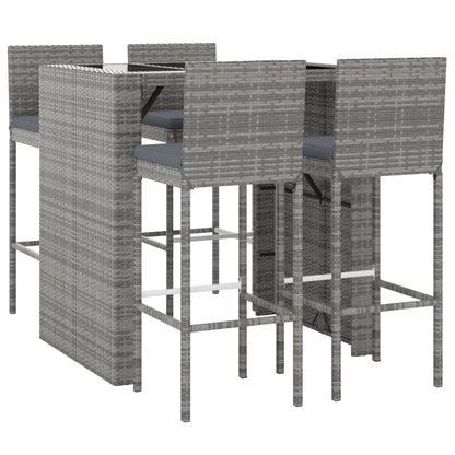 5-Delige Tuinbarset Met Kussens Poly Rattan 4