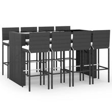 -Delige Tuinbarset Met Kussens Poly Rattan 9 Zwart