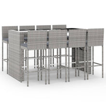 -Delige Tuinbarset Met Kussens Poly Rattan 9 Grijs
