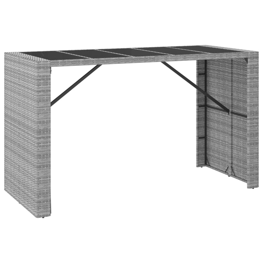 -Delige Tuinbarset Met Kussens Poly Rattan 9 Grijs