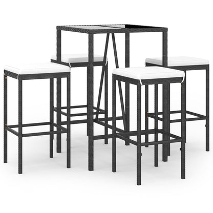 5-Delige Tuinbarset Met Kussens Poly Rattan 4