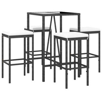 5-Delige Tuinbarset Met Kussens Poly Rattan 4