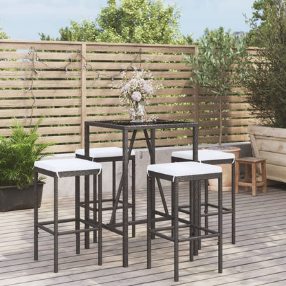5-Delige Tuinbarset Met Kussens Poly Rattan 4