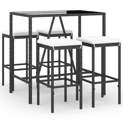 5-Delige Tuinbarset Met Kussens Poly Rattan 4
