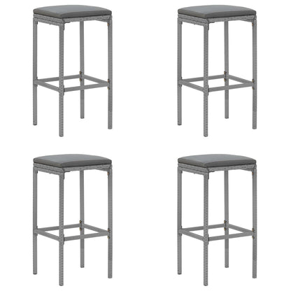 -Delige Tuinbarset Met Kussens Poly Rattan 5 110 cm tafellengte Grijs