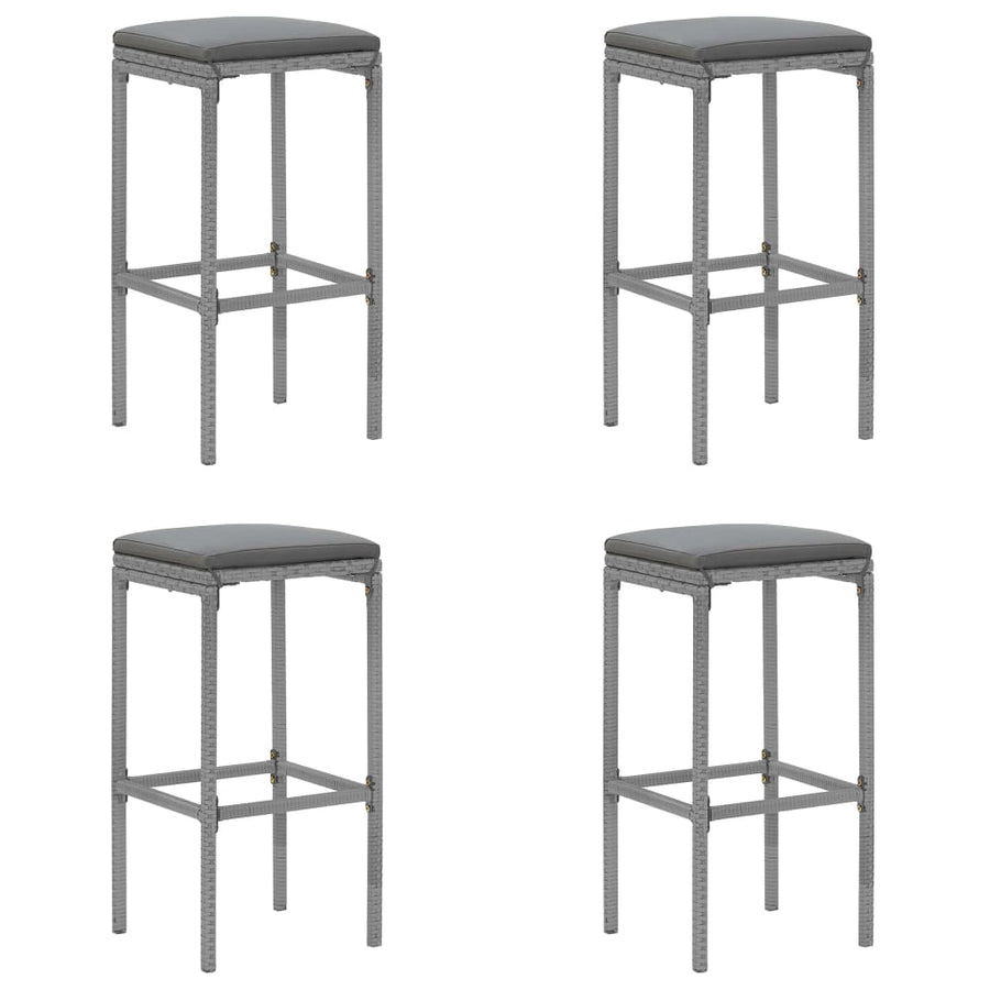 -Delige Tuinbarset Met Kussens Poly Rattan 5 110 cm tafellengte Grijs