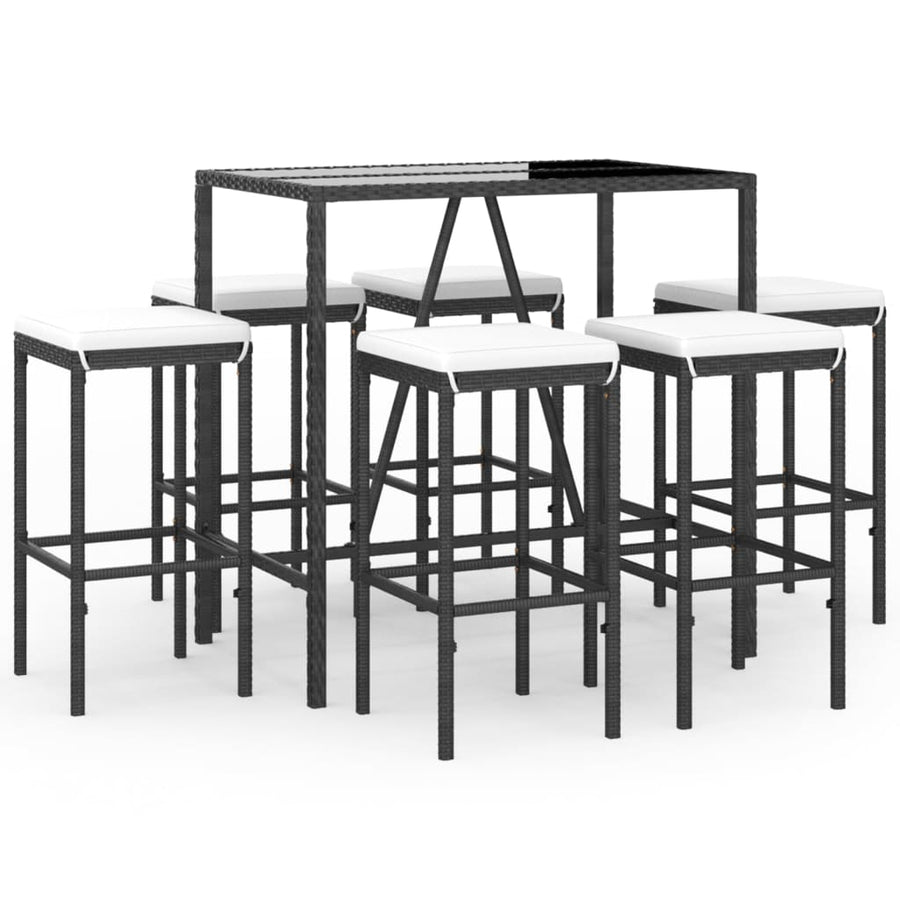 7-Delige Tuinbarset Met Kussens Poly Rattan 6