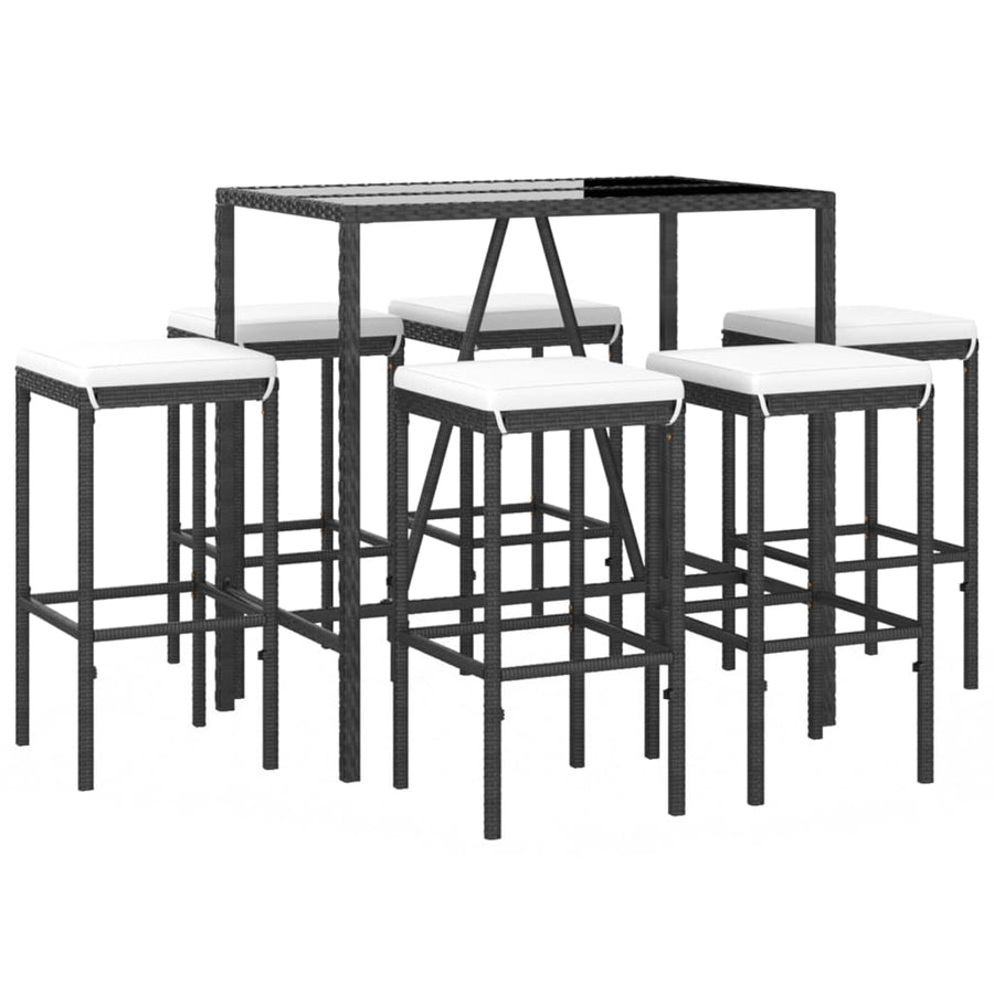 7-Delige Tuinbarset Met Kussens Poly Rattan 6