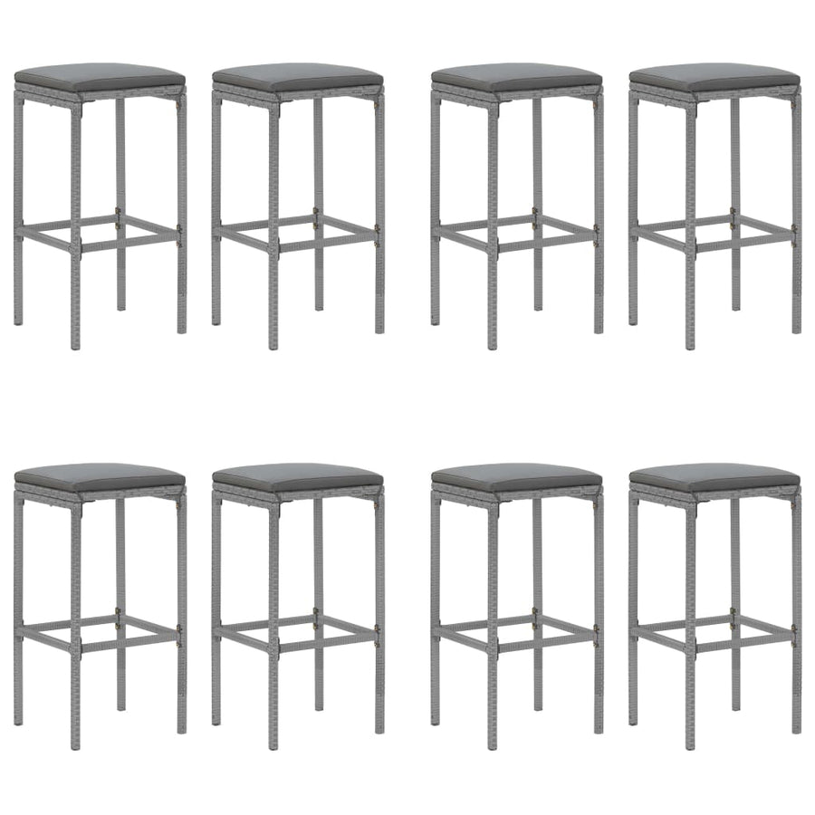 -Delige Tuinbarset Met Kussens Poly Rattan 9 180 cm tafellengte Grijs