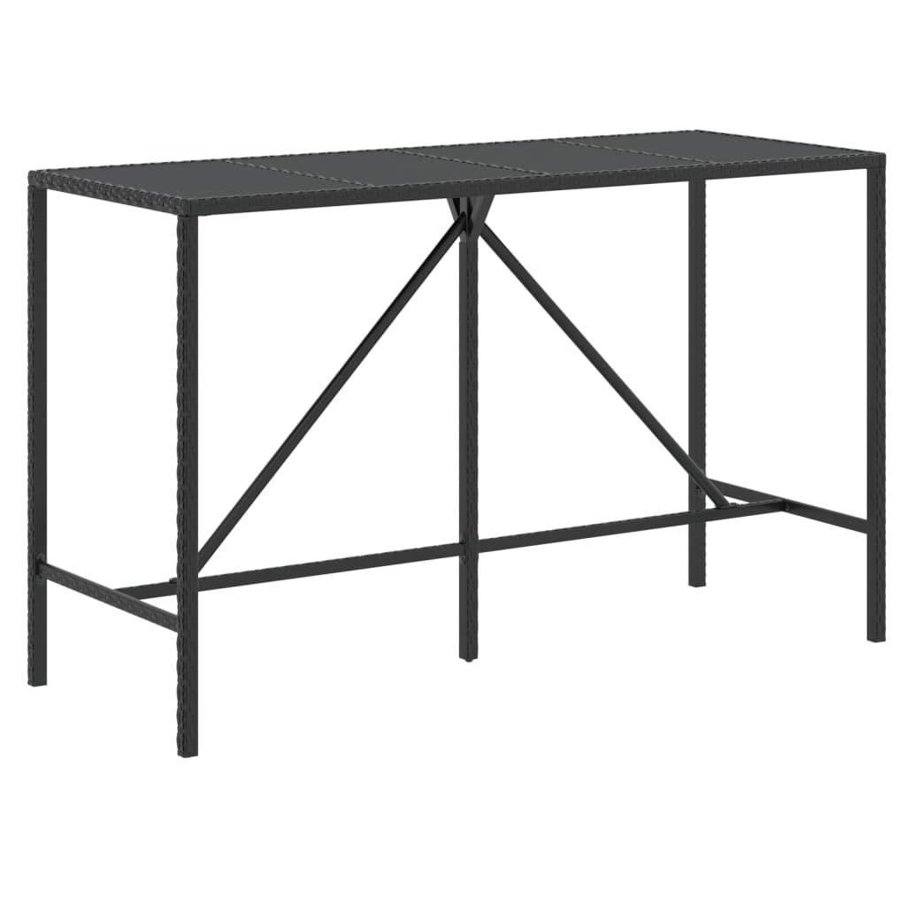-Delige Tuinbarset Met Kussens Poly Rattan 11 180 cm tafellengte Zwart