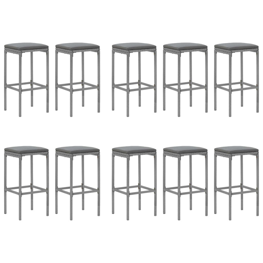 -Delige Tuinbarset Met Kussens Poly Rattan 11 180 cm tafellengte Grijs
