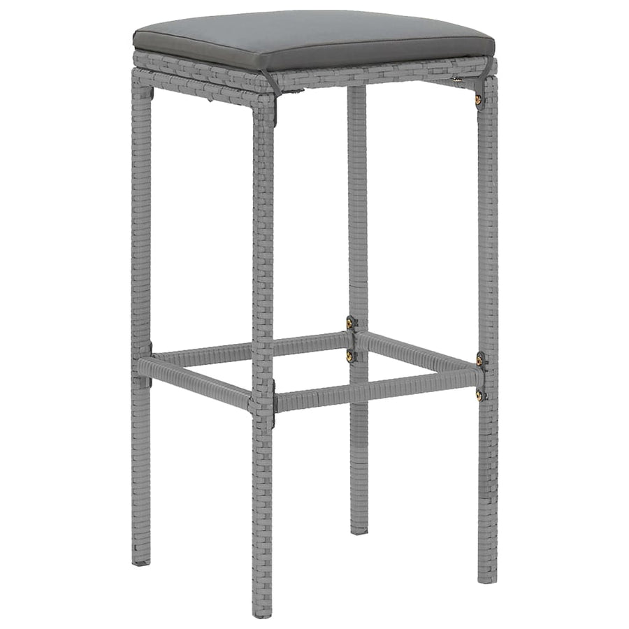 -Delige Tuinbarset Met Kussens Poly Rattan 11 180 cm tafellengte Grijs