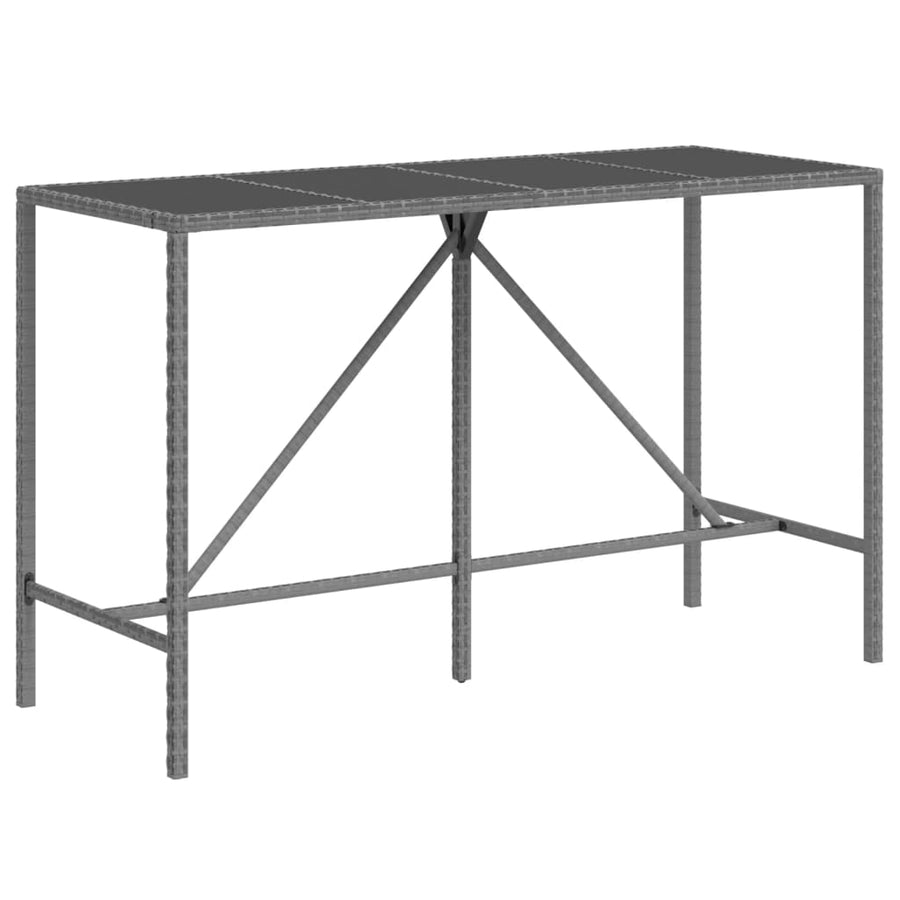-Delige Tuinbarset Met Kussens Poly Rattan 11 180 cm tafellengte Grijs