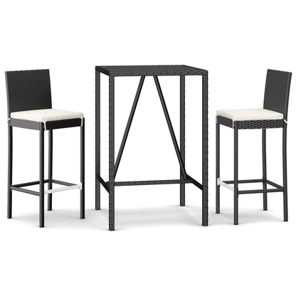 3-Delige Tuinbarset Met Kussens Poly Rattan 2