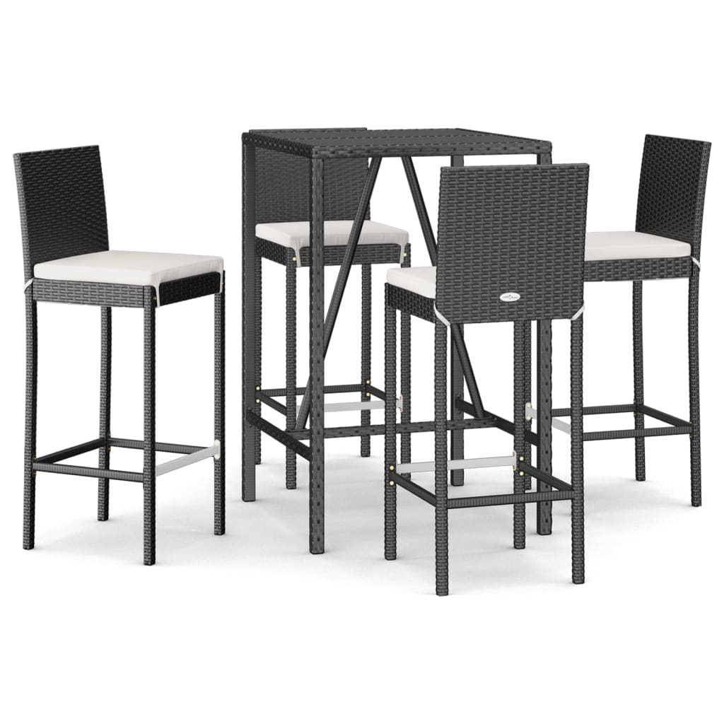 5-Delige Tuinbarset Met Kussens Poly Rattan 4