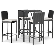 5-Delige Tuinbarset Met Kussens Poly Rattan 4