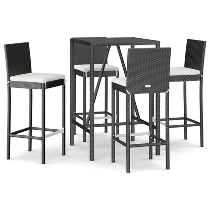 5-Delige Tuinbarset Met Kussens Poly Rattan 4
