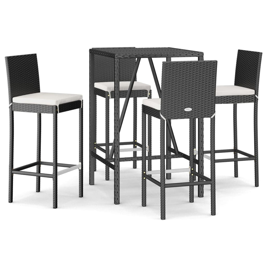 5-Delige Tuinbarset Met Kussens Poly Rattan 4