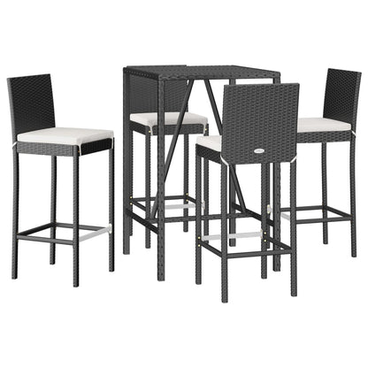 5-Delige Tuinbarset Met Kussens Poly Rattan 4