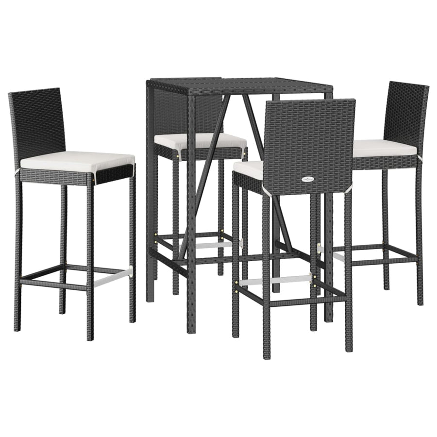 5-Delige Tuinbarset Met Kussens Poly Rattan 4