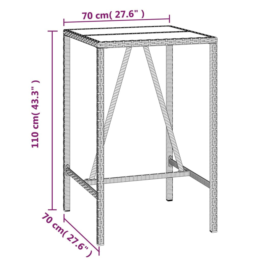 5-Delige Tuinbarset Met Kussens Poly Rattan 4