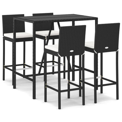 5-Delige Tuinbarset Met Kussens Poly Rattan 4