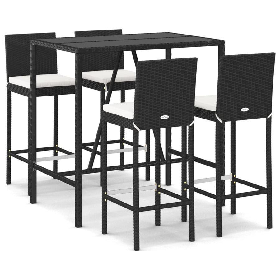 5-Delige Tuinbarset Met Kussens Poly Rattan 4