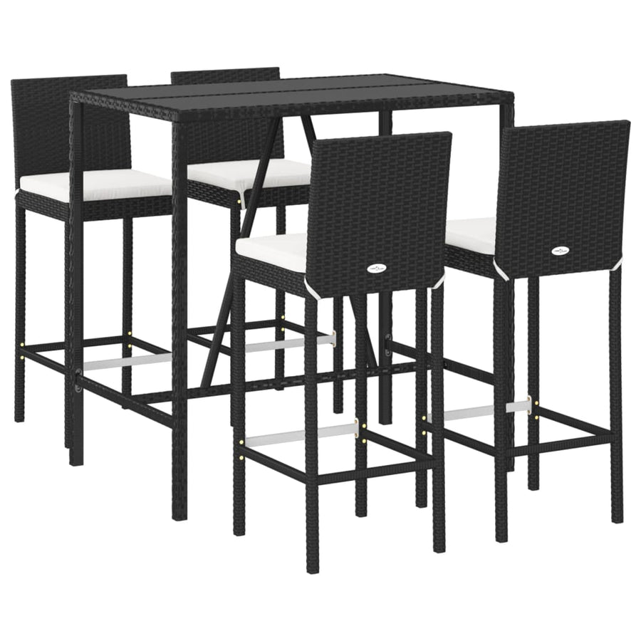 5-Delige Tuinbarset Met Kussens Poly Rattan 4