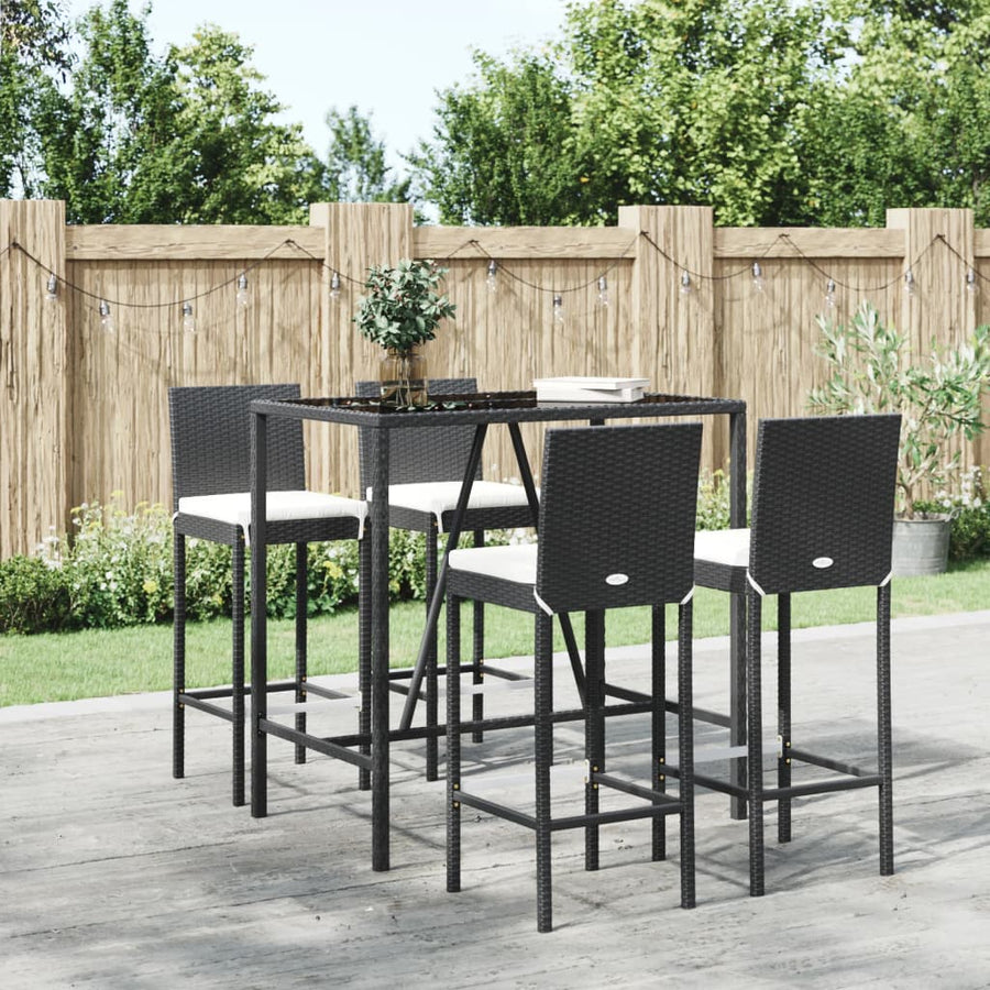 5-Delige Tuinbarset Met Kussens Poly Rattan 4