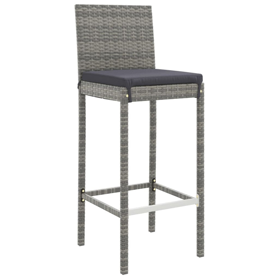 -Delige Tuinbarset Met Kussens Poly Rattan 5 110 cm tafellengte Grijs