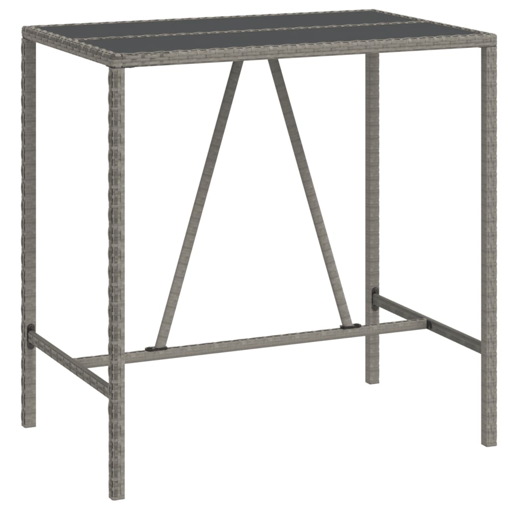 -Delige Tuinbarset Met Kussens Poly Rattan 5 110 cm tafellengte Grijs