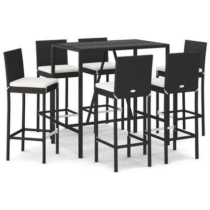 7-Delige Tuinbarset Met Kussens Poly Rattan 6