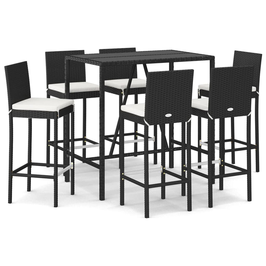 7-Delige Tuinbarset Met Kussens Poly Rattan 6