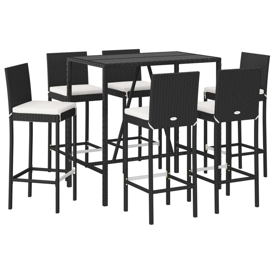 7-Delige Tuinbarset Met Kussens Poly Rattan 6