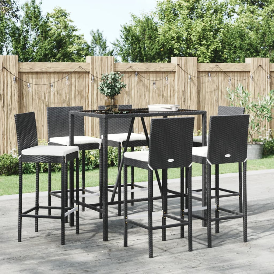 7-Delige Tuinbarset Met Kussens Poly Rattan 6