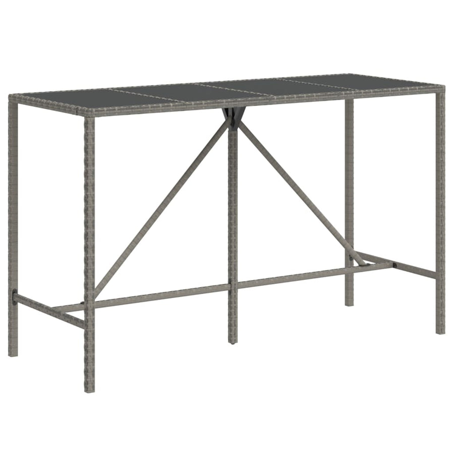 -Delige Tuinbarset Met Kussens Poly Rattan 9 180 cm tafellengte Grijs