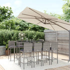 -Delige Tuinbarset Met Kussens Poly Rattan 9 180 cm tafellengte Grijs