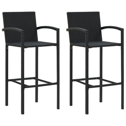 3-delige Tuinbarset poly rattan zwart