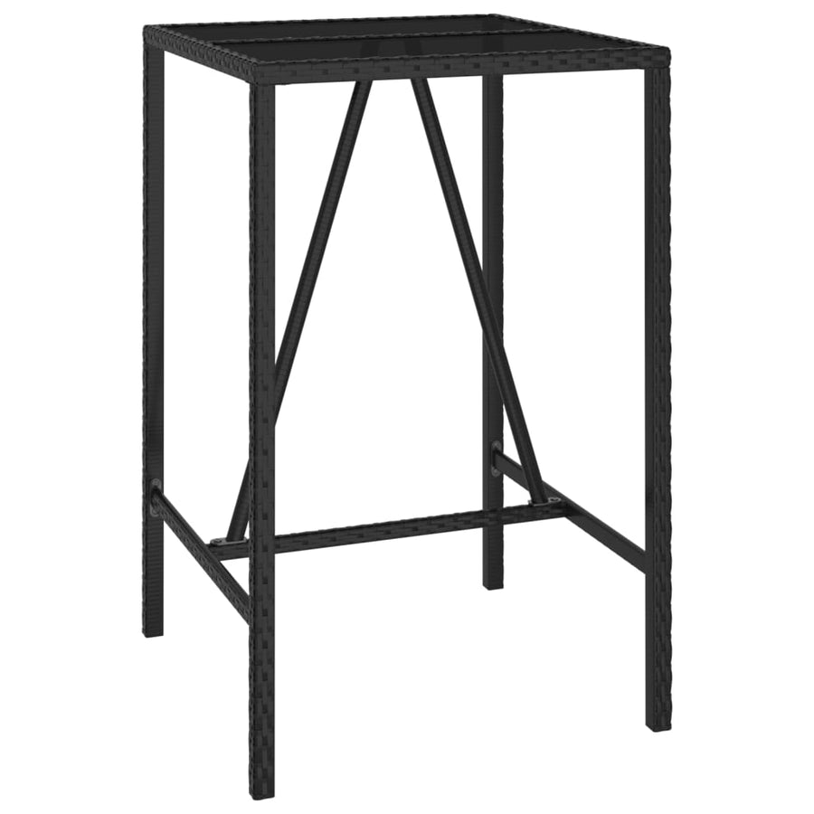 3-delige Tuinbarset poly rattan zwart