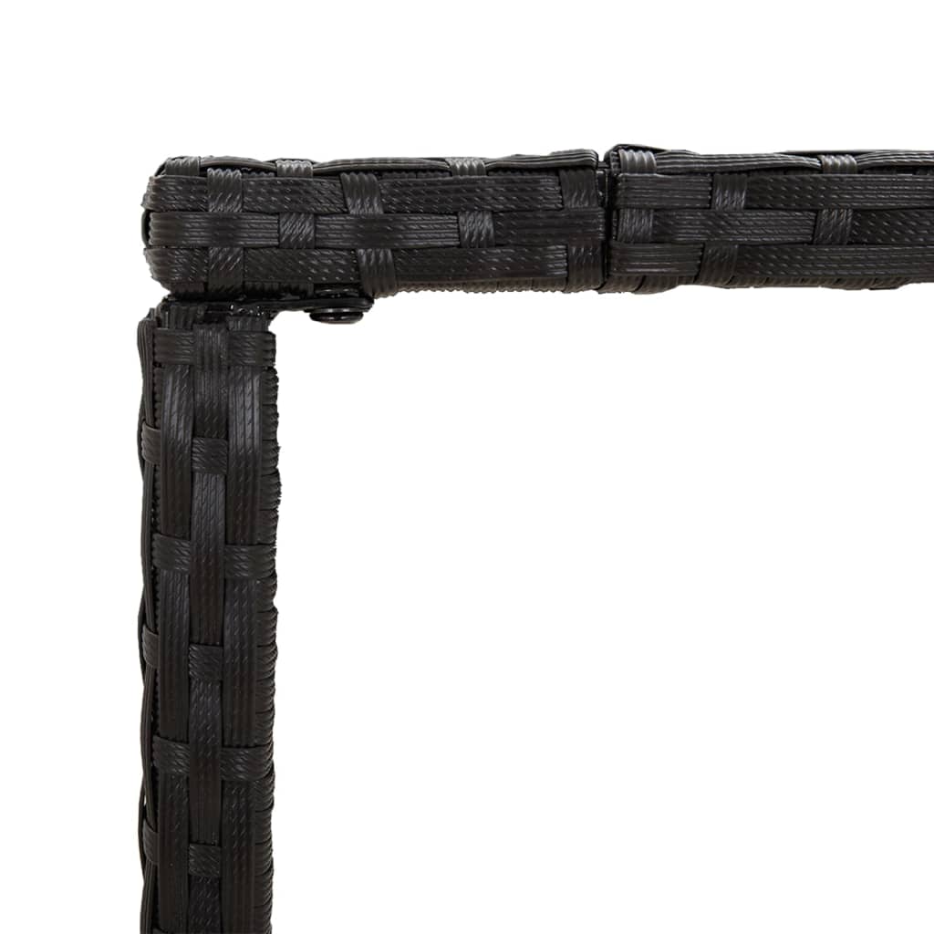 3-delige Tuinbarset poly rattan zwart