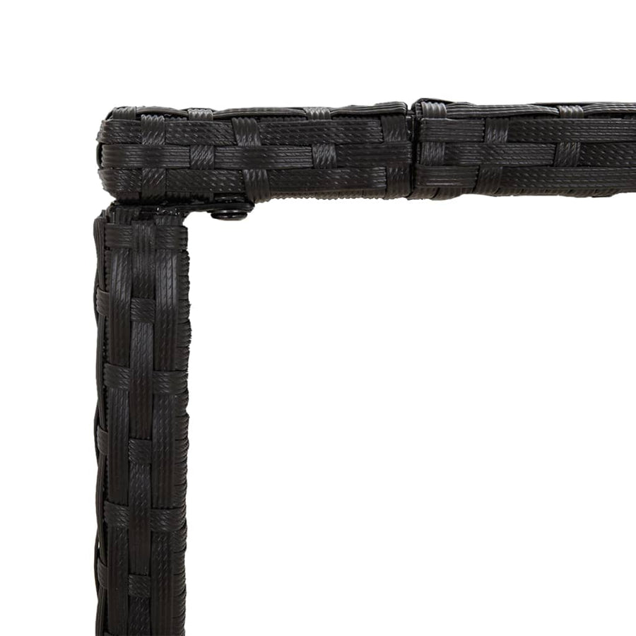 3-delige Tuinbarset poly rattan zwart