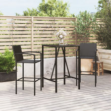3-delige Tuinbarset poly rattan zwart