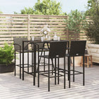 5-piece Poly Rattan Garden Bar Set Black