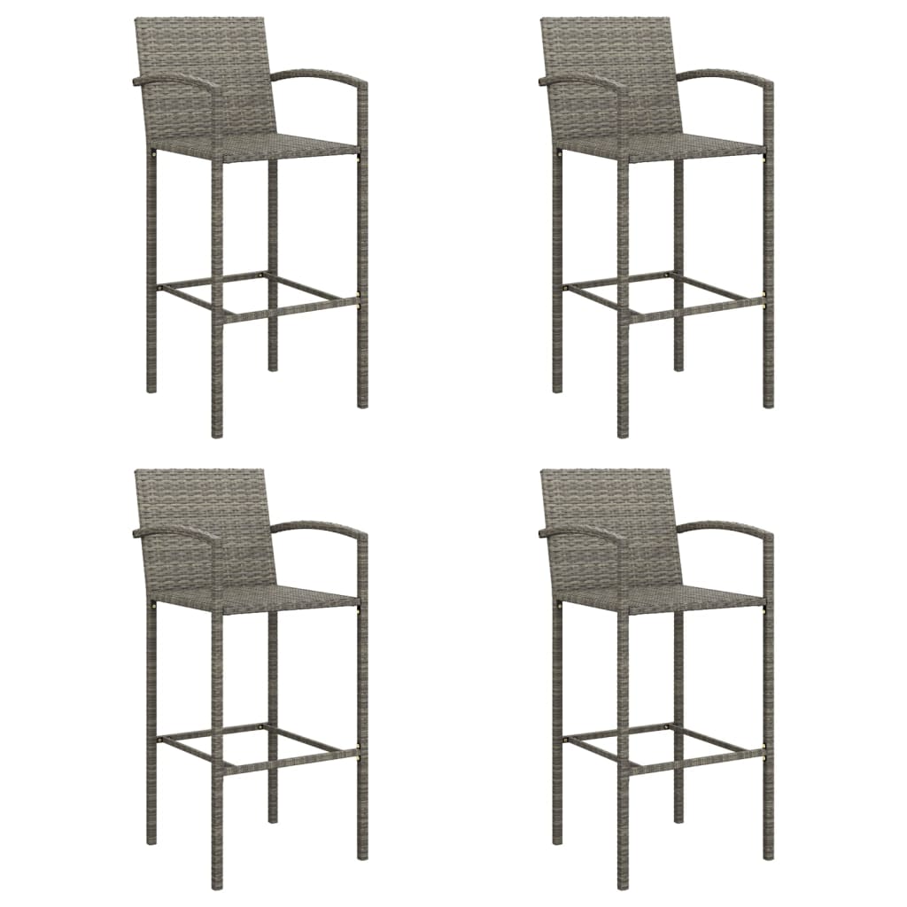 5-delige Tuinbarset poly rattan grijs