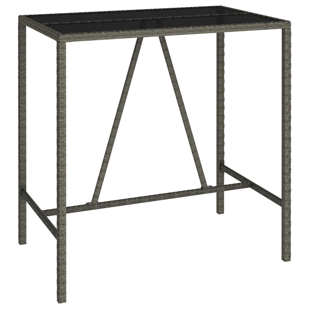 5-delige Tuinbarset poly rattan grijs